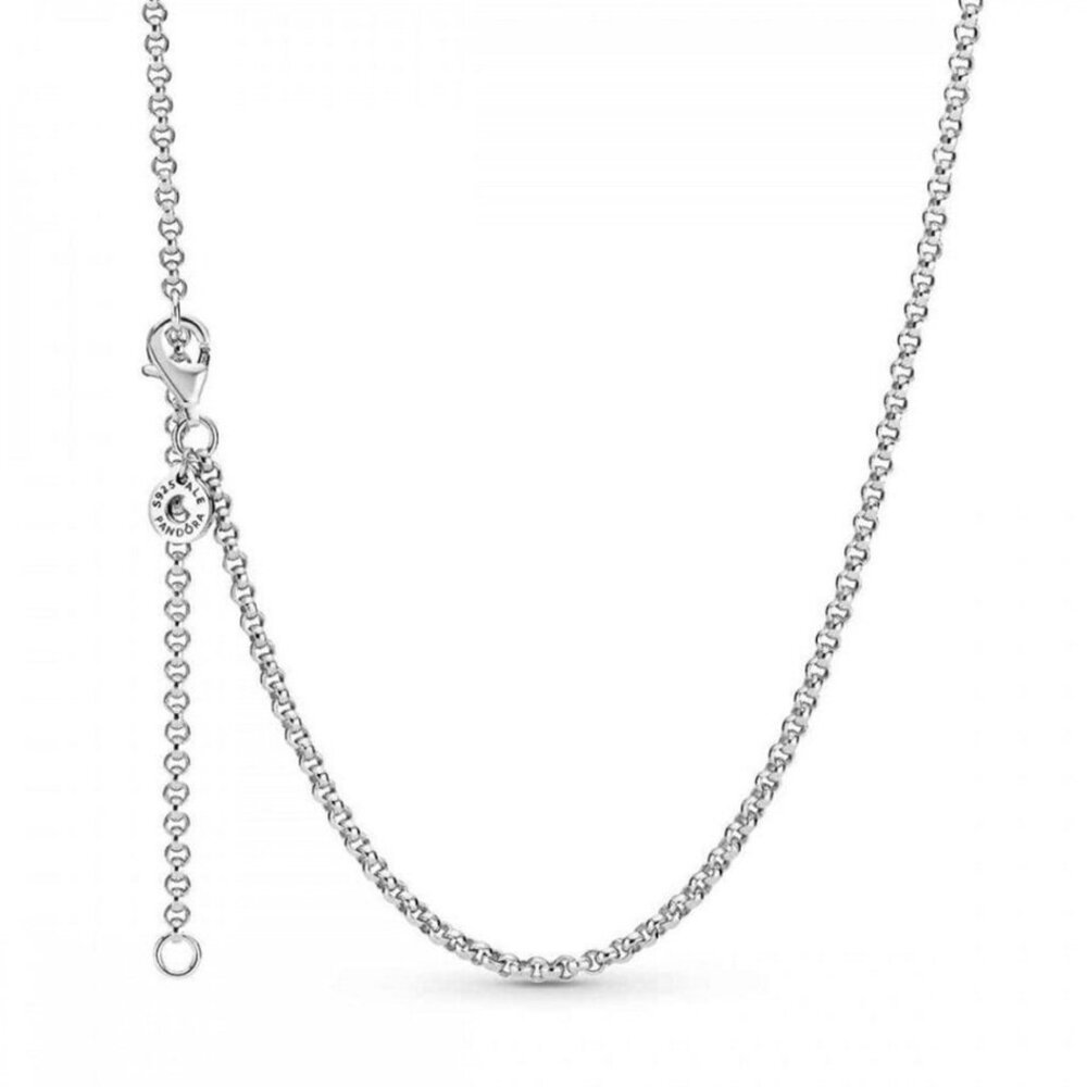 Pandora Silver Rolo Chain Necklace Elevate Her Style with an Adjustable Pandora